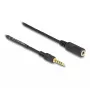 Audio kabelis DeLOCK 85733 3m 3.5mm vīrietis-sieviete Melns Apzeltīts