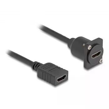 DeLOCK D-Type HDMI kabelis sievišķais-sievišķais melns 20 cm