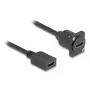 DeLOCK D-Type HDMI kabelis sievišķais-sievišķais melns 20 cm