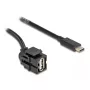 DeLOCK Keystone modulis USB 2.0 A ligzda uz USB Type-C spraudni 250° 1,5m