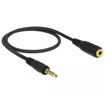 Audio pagarinātāja kabelis DeLOCK 85700 0.5m 3.5mm Melns