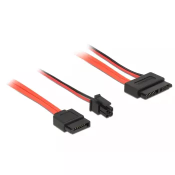 SATA kabelis DeLOCK 0.3m SATAIII 7p+4p uz Slim SATAIII 13p
