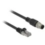 Tīkla kabelis DeLOCK 84922 RJ-45 M12 Cat5e 1 m Melns
