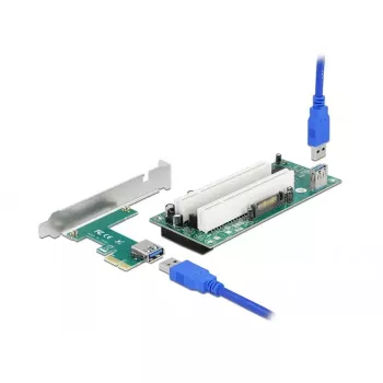 DeLOCK Riser Card PCI Express x1 uz 2 x PCI 32 bitu slots ar 60 cm kabeli
