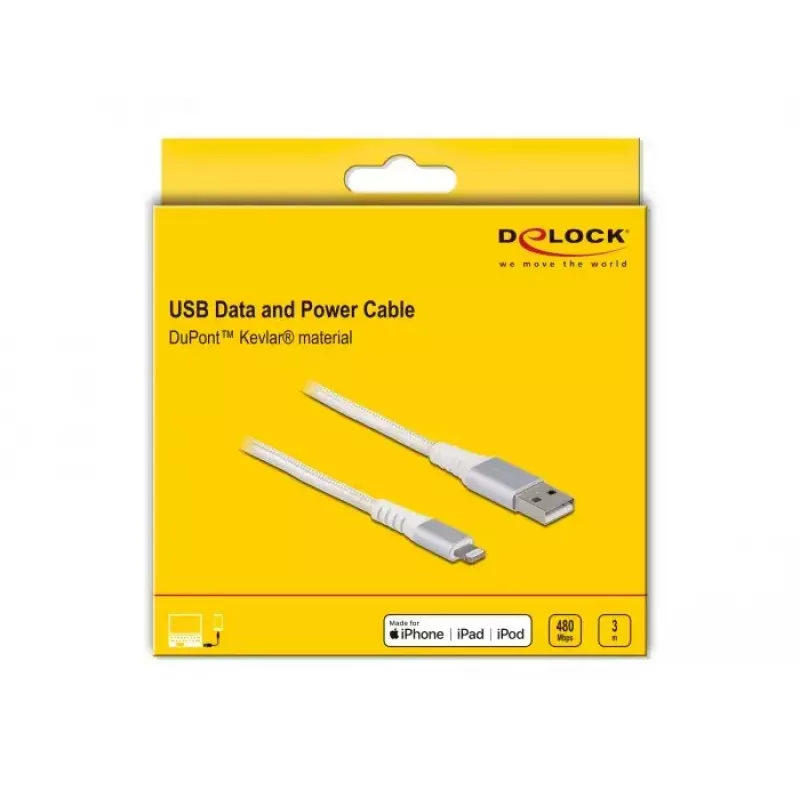 DeLOCK USB datu un uzlādes kabelis iPhone iPad iPod 3 m Lightning