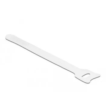 DeLOCK 19519 Atkārtoti lietojamie Velcro kabeļu saites, 150 mm, 12 mm, 10 gab., baltas