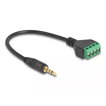 Audio kabelis DeLOCK 66268 0.2 m 3,5 mm Sievišķais termināļa bloks Melns Zaļš