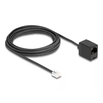 DeLOCK Telefona kabelis RJ11 spraudnis – RJ45 ligzda, melns, 5 m