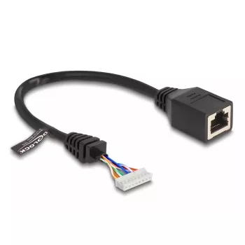 DeLOCK 88000 tīkla kabelis, RJ45 ligzda uz tapu galvenes sievieti, Cat5e, 0.23 m, melns