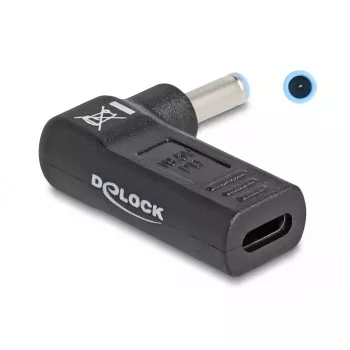 DeLOCK Adapter USB Type-C sievišķais uz HP 4,5 x 3,0 mm vīrišķo 90° leņķa