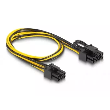 DeLOCK 83004 iekšējais strāvas kabelis 0.5 m PCI-E 6-pin uz 2 x 6+2-pin