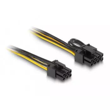 DeLOCK 83004 iekšējais strāvas kabelis 0.5 m PCI-E 6-pin uz 2 x 6+2-pin