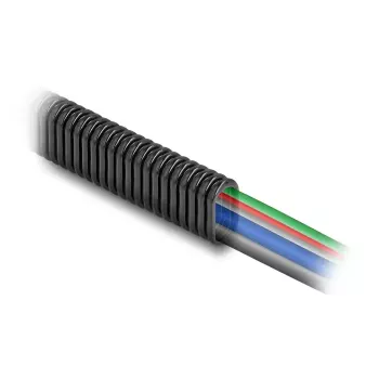 DELOCK plastmasas gofrēts elastīgs kabeļu aizsargkanāls 13,6 x 6,3 mm, 5 m, melns