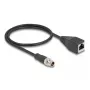 DeLOCK M12 X-kodēts vīrišķais savienotājs uz RJ45 sievišķo Cat5e tīkla kabelis 0.5 m melns