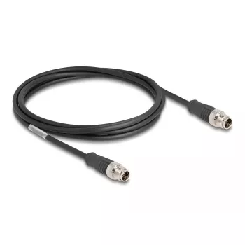 Tīkla kabelis DeLOCK M12 X-kodēts 8 kontaktu tēviņš-tēviņš Cat5e 2 m Melns
