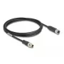 DeLOCK M12 tīkla kabelis X-coded 8 kontaktu tēviņš-mātīte Cat5e 2 m Melns
