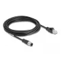 Tīkla kabelis DeLOCK M12 D-kodēts 4 kontaktu vīrišķais uz RJ45 vīrišķo Cat5e 5m Melns