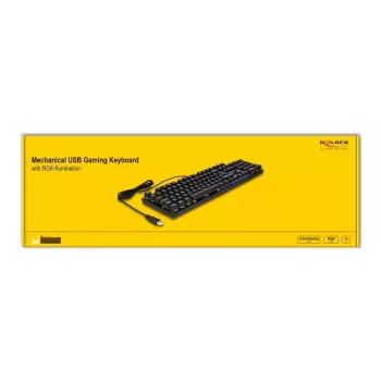 DeLOCK 12115 Gaming Keyboard USB QWERTZ Vācu Melns Mehānisks RGB