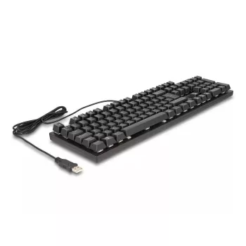 DeLOCK 12115 Gaming Keyboard USB QWERTZ Vācu Melns Mehānisks RGB