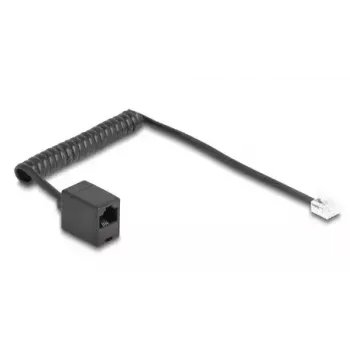 DeLOCK 88720 telefona spoles kabelis 1 m Melns RJ-11 RJ-45