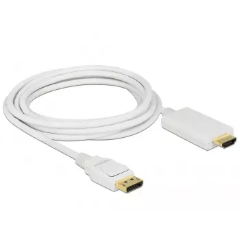 Video kabeļa adapteris DeLOCK 83819 3m DisplayPort HDMI Balts