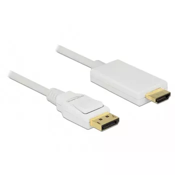 Video kabeļa adapteris DeLOCK 83819 3m DisplayPort HDMI Balts