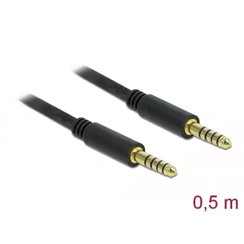 Audio kabelis DeLOCK 85790 0.5 m 4.4 mm Melns