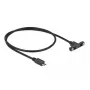 DeLOCK pagarinājuma kabelis USB 2.0 Micro-B sievišķais paneļmontāžas uz Micro-B vīrišķo 0,5 m