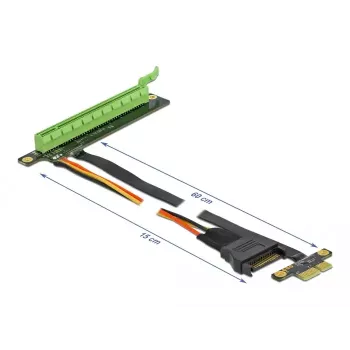 Riser Card DeLOCK PCI Express x1 uz x16 ar elastīgu kabeli 80 cm