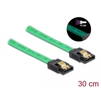 SATA kabelis DeLOCK 82064 0.3m SATA 7-pin Zaļš
