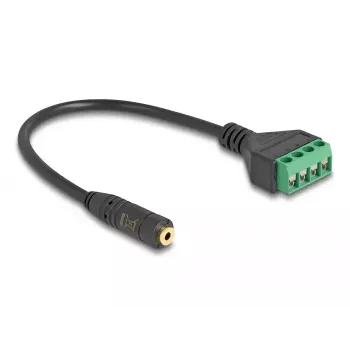 Audio kabelis DeLOCK 66294 0,2 m 2,5 mm ligzda - termināļa vīrišķais savienotājs melns