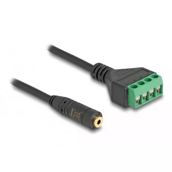 Audio kabelis DeLOCK 66294 0,2 m 2,5 mm ligzda - termināļa vīrišķais savienotājs melns