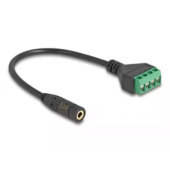 Audio kabelis DeLOCK 66295 0.2m 2.5mm ligzda terminālim melns zaļš