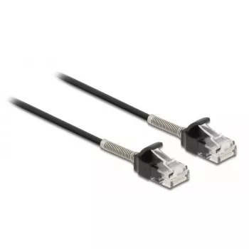 DeLOCK 87014 RJ45 vītā pāra kabelis ar lieces aizsardzību, 25 cm, Cat.6A, U/UTP, melns