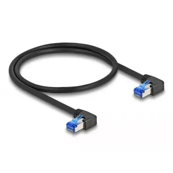DeLOCK RJ45 tīkla kabelis Cat.6A S/FTP taisnleņķa 3 m melns