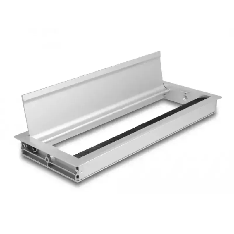 Kabeļu caurlaide DELOCK 66864 galdam, sudraba, 120×300×28 mm