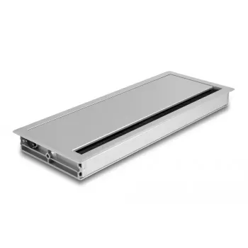 Kabeļu caurlaide DELOCK 66864 galdam, sudraba, 120×300×28 mm