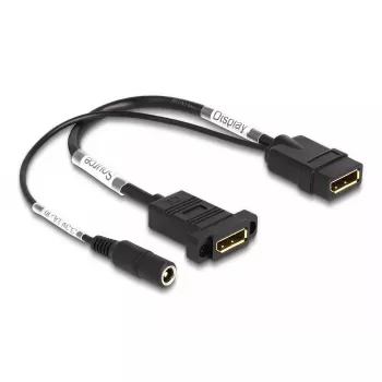 DeLOCK DisplayPort kabelis 4K 60 Hz ar līdzstrāvas padevi 0,30 m paneļmontāžai
