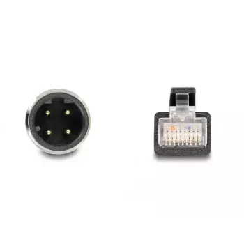 DeLOCK M12 adaptera kabelis D-kodēts 4 kontaktu vīrišķais uz RJ45 vīrišķo 50 cm
