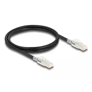 Tīkla kabelis DELOCK 80255 Cat6a S/FTP (S-STP) RJ-45–RJ-45 Melns 1 m