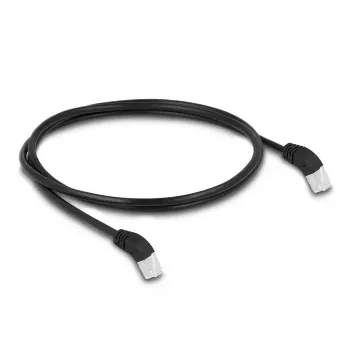 DeLOCK RJ45 tīkla kabelis Cat.6A S/FTP 45° uz augšu leņķis 1 m melns