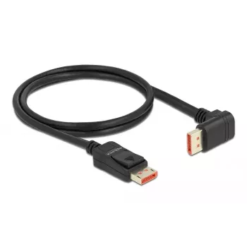 DisplayPort kabelis DeLOCK 8K 60 Hz 1 m taisns vīrieša uz vīrieša 90° uz leju leņķveida