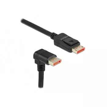 DisplayPort kabelis DeLOCK 8K 60 Hz 1 m taisns vīrieša uz vīrieša 90° uz leju leņķveida