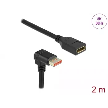 DisplayPort pagarinātāja kabelis DELOCK 87091 2m 90° leņķis uz leju