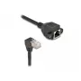 DeLOCK tīkla pagarinātāja kabelis S/FTP RJ45 90° leņķa uz RJ45 Cat.6A 2m melns