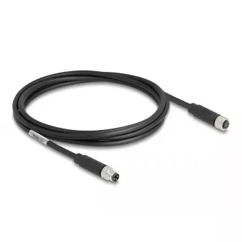 DeLOCK M8 3-pin kabelis A-kodēts vīrietis-sieviete PUR TPU 2 m