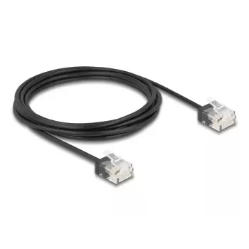 Tīkla kabelis DeLOCK RJ45 Cat.6 UTP Ultra Slim 3m Melns