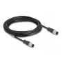 DeLOCK M12 kabelis D-kodēts 4-pin vīrišķais uz vīrišķo Cat5e 5 m Melns