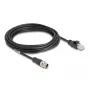 DeLOCK M12 kabelis X-kodēts 8 kontaktu vīrietis uz RJ45 vīrietis Cat5e 5 m Melns
