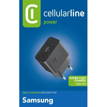 Cellularline Super Fast Charger 25W - Samsung 25W USB-C Super Fast Charge PD tīkla lādētājs